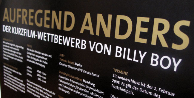 Plakat Filmwettbewerb BILLY BOY Design