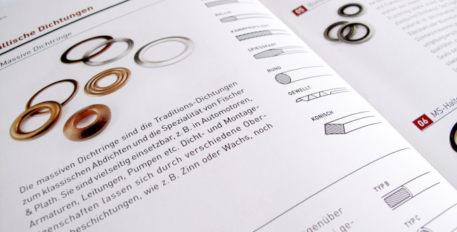 Broschüre Produktübersicht Corporate Design Produktfotografie Dichtungsringe Fischer und Plath